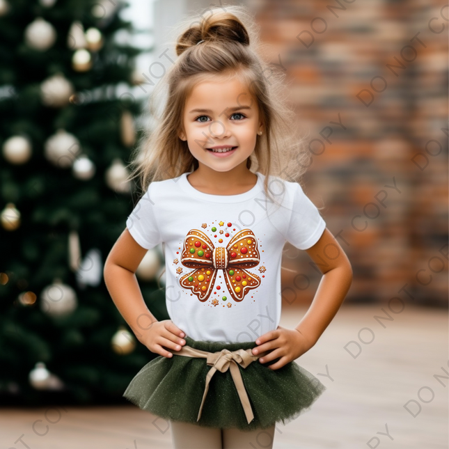 Gingerbread Cookie Bow Direct to Film Transfer