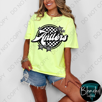 Antlers Checked Mascot DTF Transfer