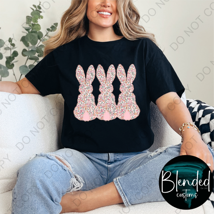 Floral Bunnies DTF Transfer