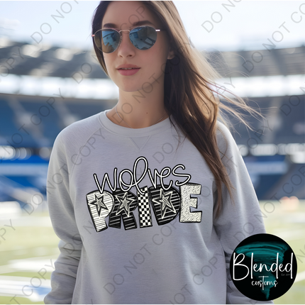 Wolves Pride Word Art DTF Transfer
