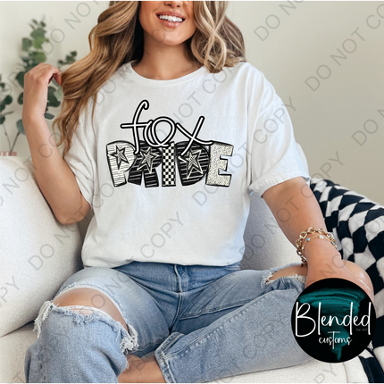 Fox Pride Word Art DTF Transfer