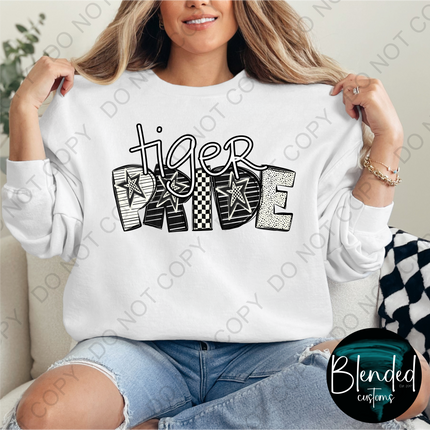 Tiger Pride Word Art DTF Transfer