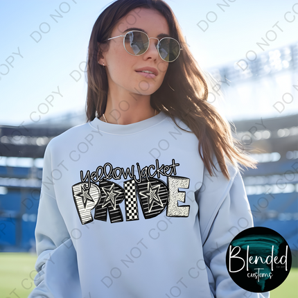 Yellowjacket Pride Word Art DTF Transfer