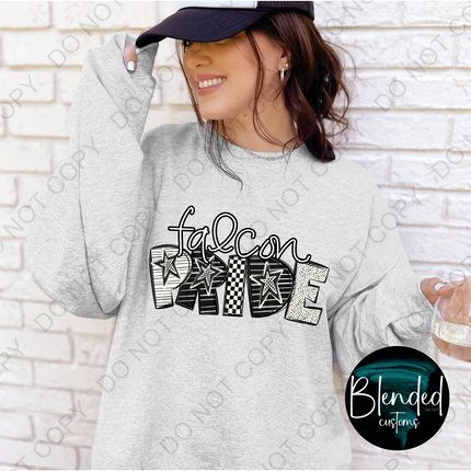 Falcon Pride Word Art DTF Transfer