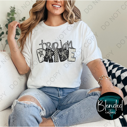 Trojan Pride Word Art DTF Transfer