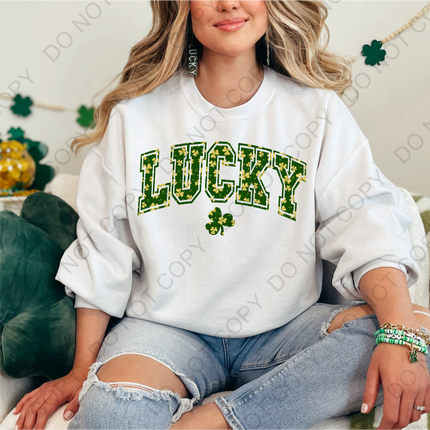 Faux Glitter Lucky DTF Transfer