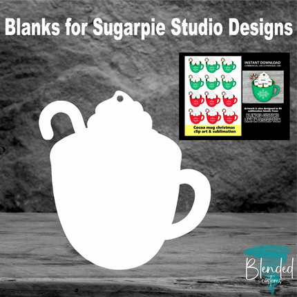 SugarPie Studios Marshmallow Hot Chocolate Mug Blank - Set of 10