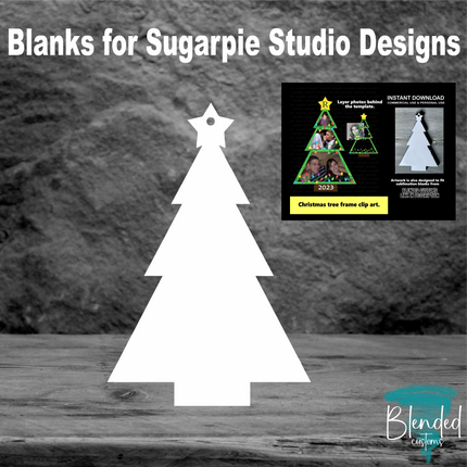 SugarPie Studios Christmas Tree Frame Blank - Set of 10