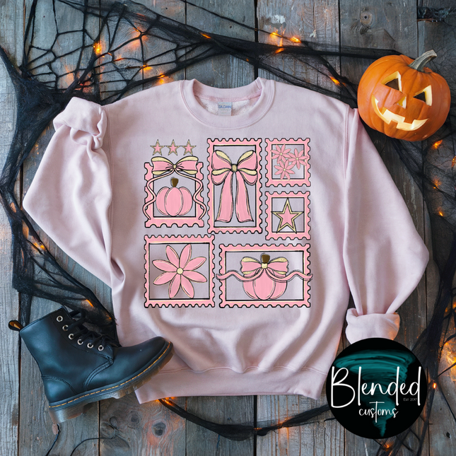 Pink and Gold Pumpkins DTF Transfer