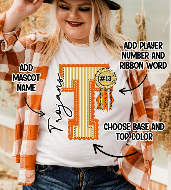 Prepster Letter Mascot w/ Ribbon DTF Transfer
