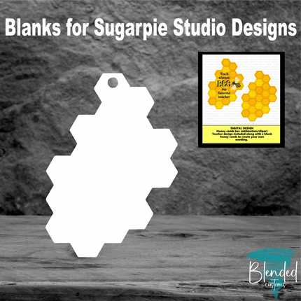 SugarPie Studios Teacher Bee Ornament Blank - Set of 10