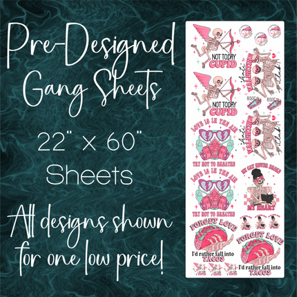 22.5" x 60" Pre-Made Gang Sheet - Valentine's Day 1
