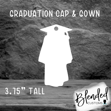 Graduation Cap & Gown Sublimation Christmas Ornament - Set of 10