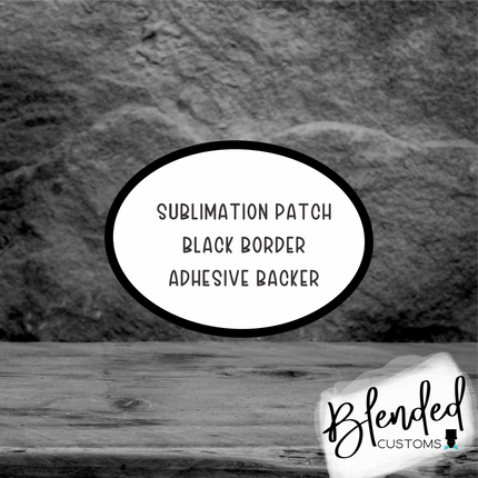 3 1/2" x 2 1/2" Oval Sublimatable Patch with Adhesive & Black Border - Packs of 5