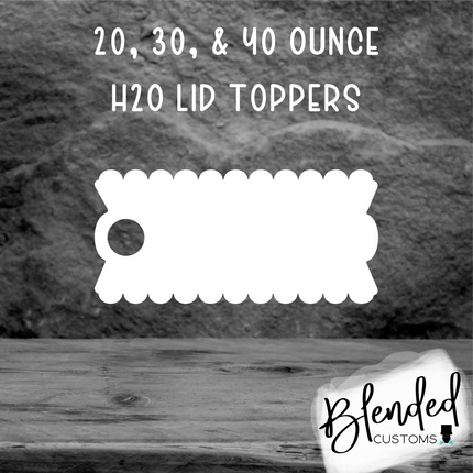 Scalloped Banner Acrylic Sublimation Lid Topper - Set of 10