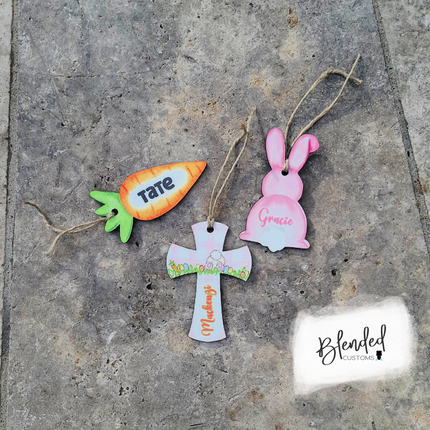 MM Bunny Easter Basket Tag Sublimation Blank - Set of 10