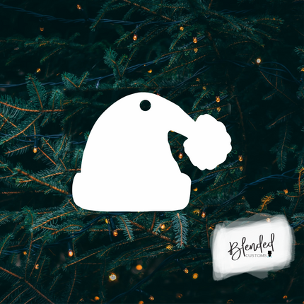 MM Santa Hat Sublimation Christmas Ornament - Set of 10