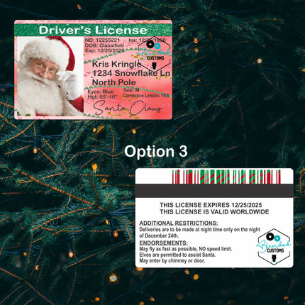 Santa Driver's License PNG Download