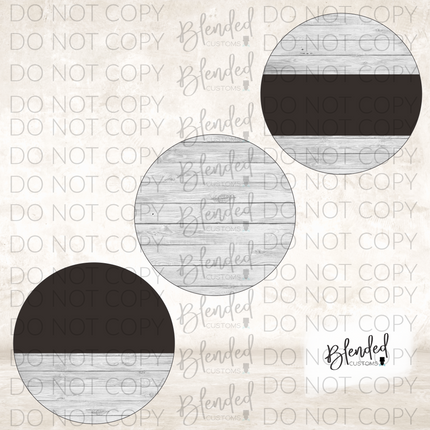 White Wooden Round PNG Download - Set of 5