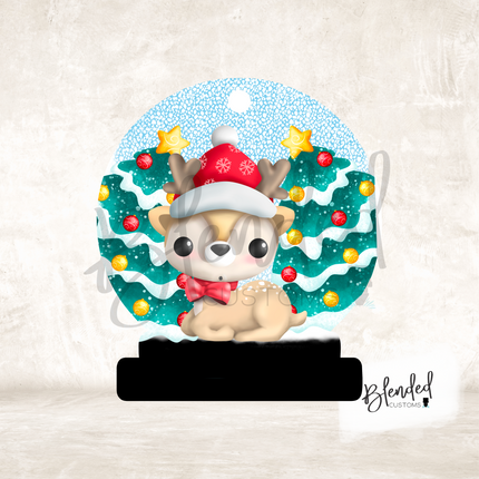 Deer Snow Globe Ornament PNG Download