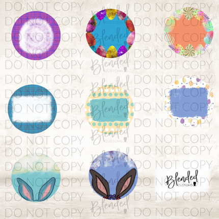 Round Easter Basket Tag PNG Download