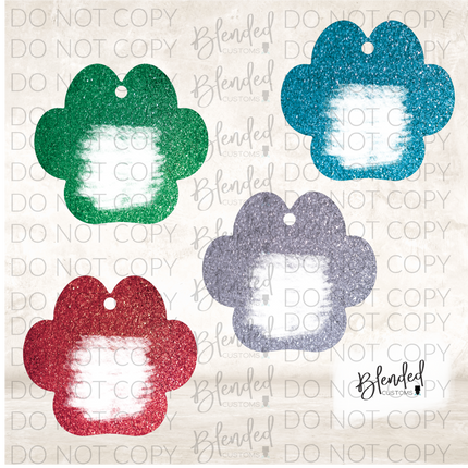 Glitter Dog Paw Ornament PNG Download