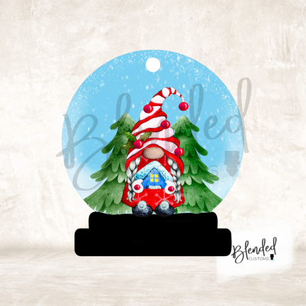 Gnome Snow Globe Ornament PNG Download