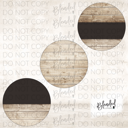 Light Brown Wooden Round PNG Download - Set of 5