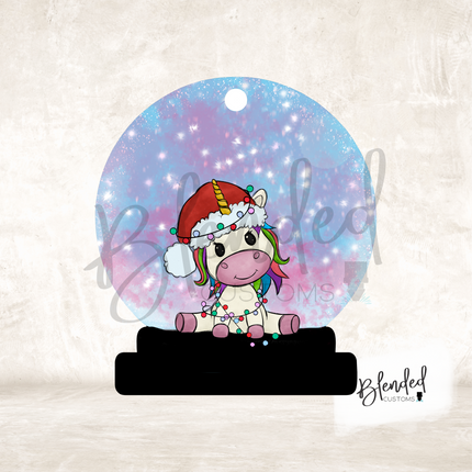 Unicorn Snow Globe Ornament PNG Download